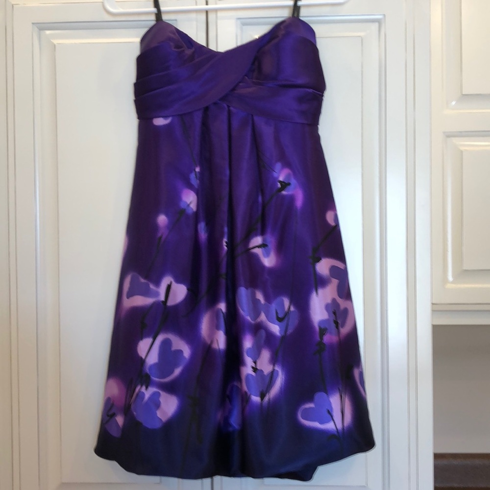 Jump Apparel by Wendye Chcitin strapless satin floral dress size 5/6